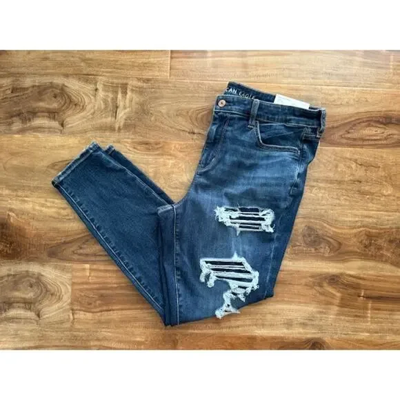 American Eagle Jegging Next Level Stretch Low Rise 16 Short 33W Dark Indigo- NWT - Picture 4 of 6